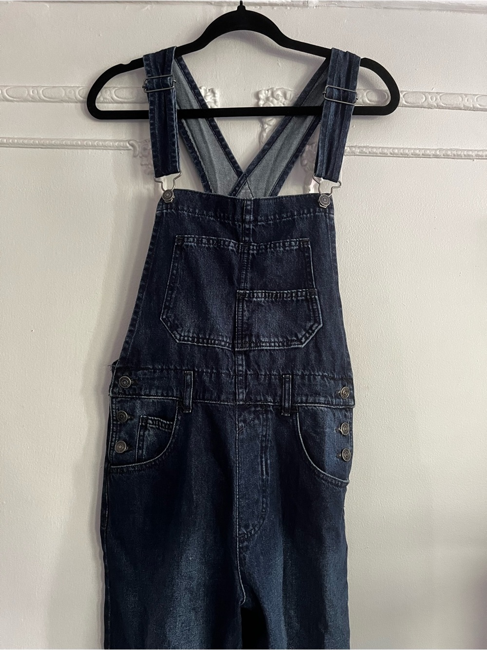 We The Free Dark Blue Denim Women's Overalls - Picture 2 of 10